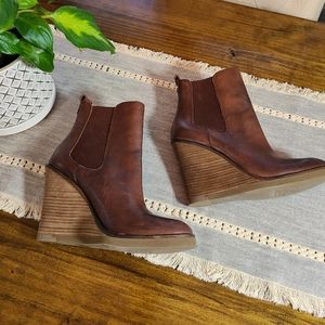 Lucky Brand Wedge Leather Booties